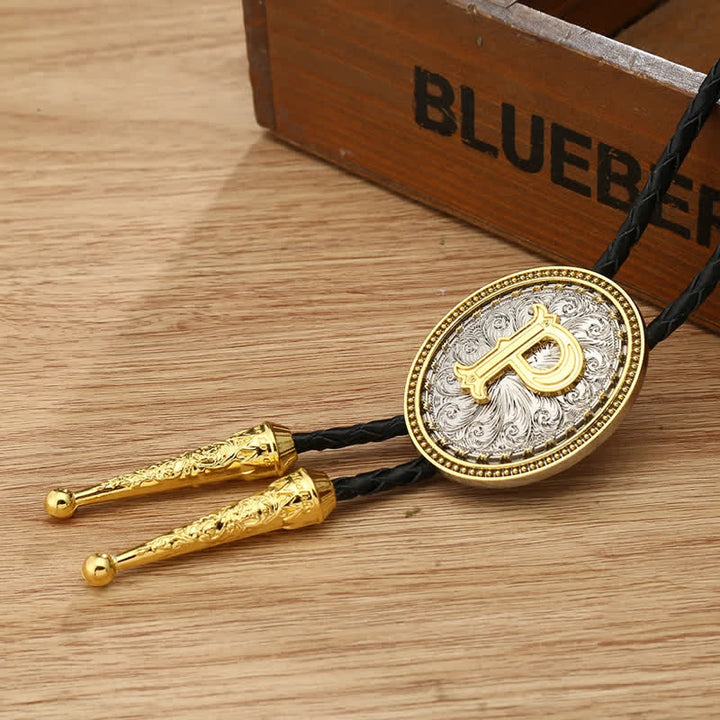 Accessorio per camicia da cowboy occidentale, alfabeto dalla A alla Z, cravatta Bolo - P - image 19
