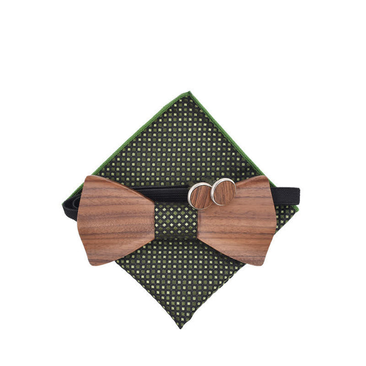 Set di 3 papillon in legno di noce nero da uomo - image 3
