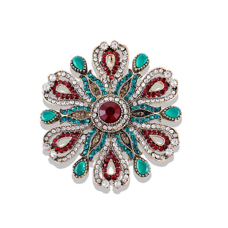 Spilla da donna in cristallo barocco da palazzo - Mandala blu - image 0