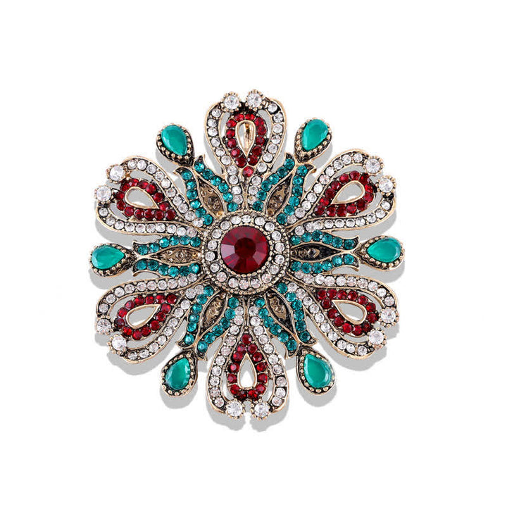 Spilla da donna in cristallo barocco da palazzo - Mandala blu - image 0