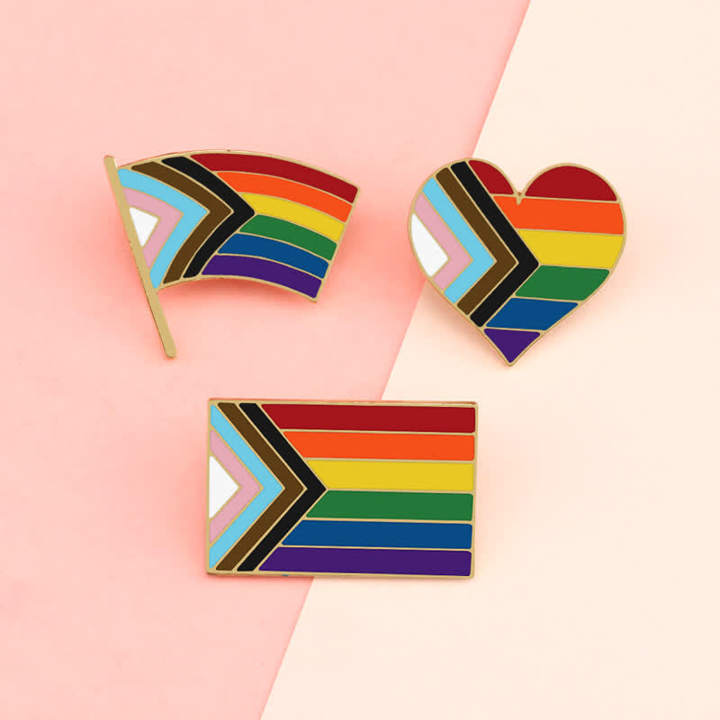 Spilla con bandiera arcobaleno "Show Your Pride" da 3 pezzi - image 1