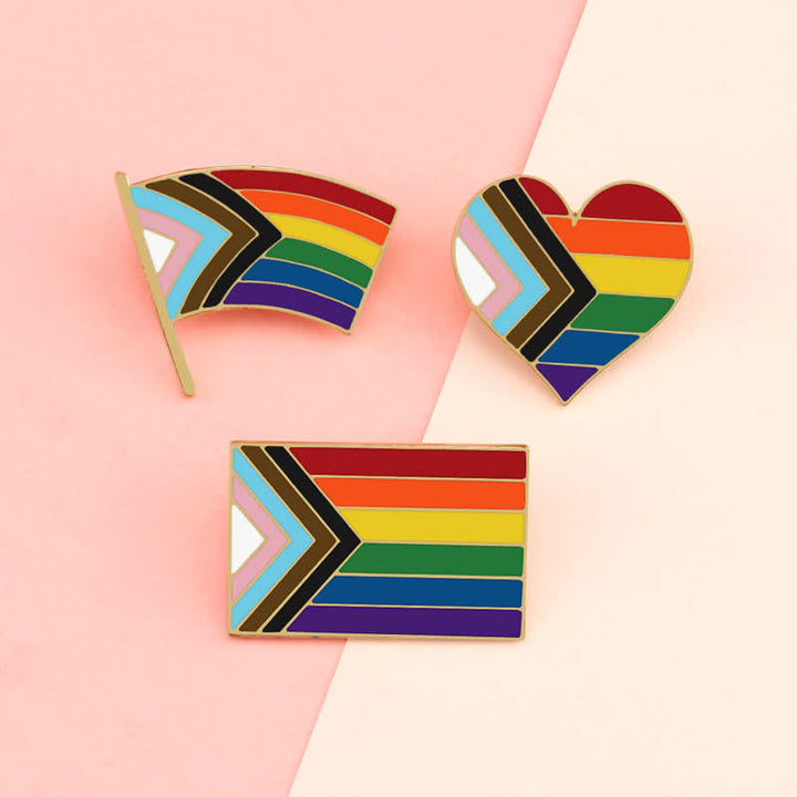Spilla con bandiera arcobaleno "Show Your Pride" da 3 pezzi - image 1