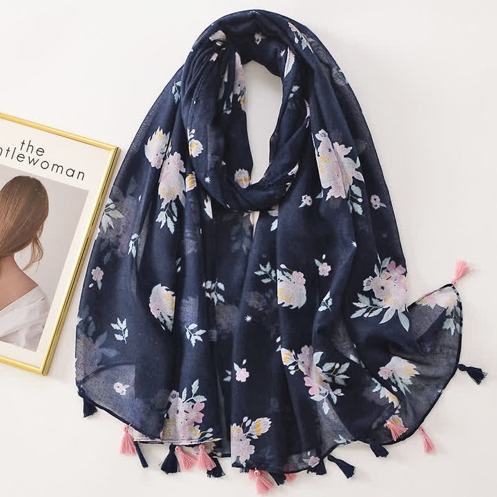 Sciarpa sottile con nappe floreali a farfalla da donna - Stile n. 7 - image 12