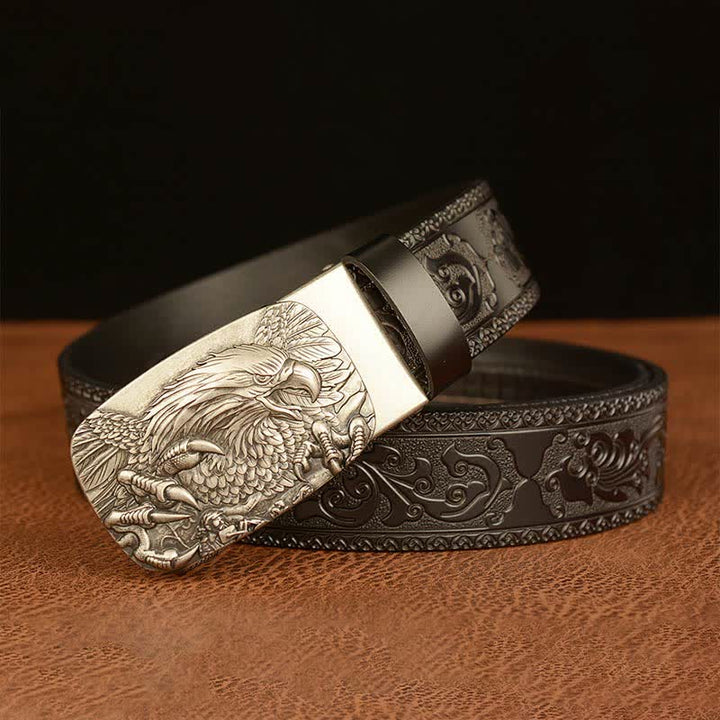 Cintura in vera pelle con fibbia aquila da uomo - image 15