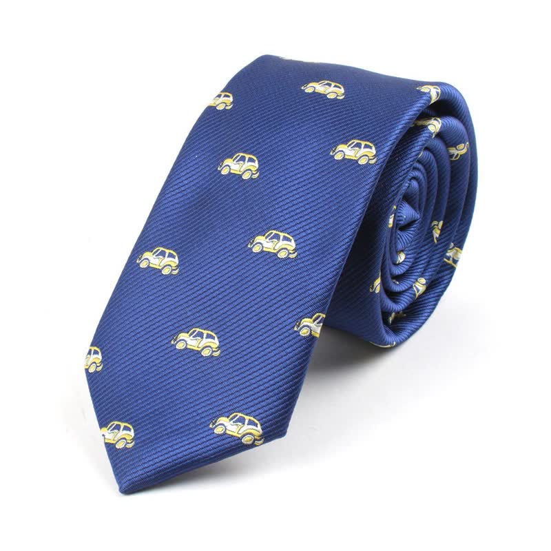 Cravatta da uomo con simpatici motivi dei cartoni animati - Auto blu - image 21