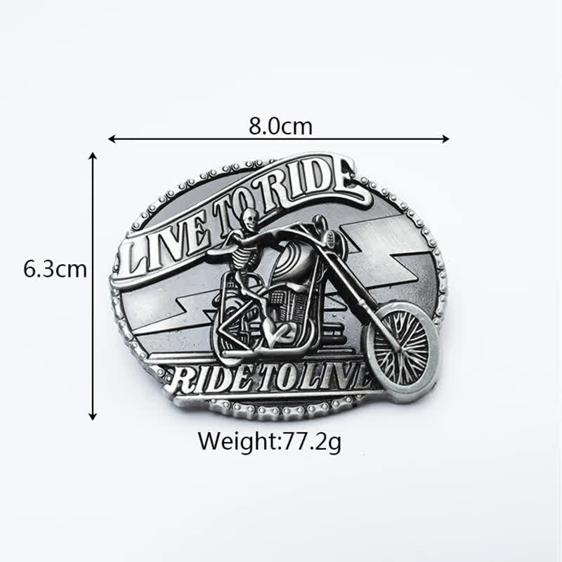 Cintura in pelle da uomo con teschio da motociclista scheletro - image 9