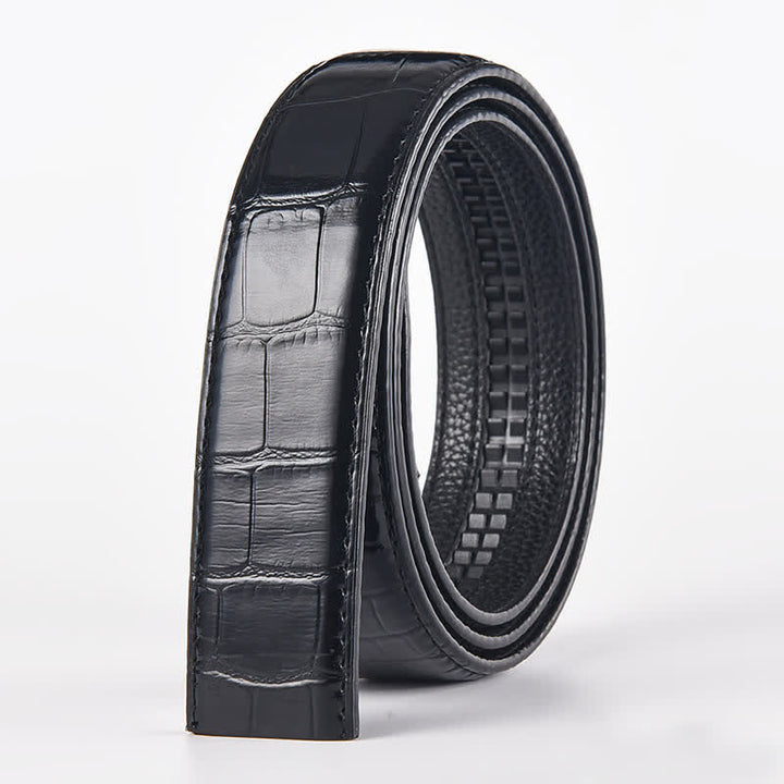 Cintura in pelle con fibbia automatica a forma di testa di tigre fai da te da uomo - Tigre - Cintura con motivo coccodrillo nero (40) - image 5