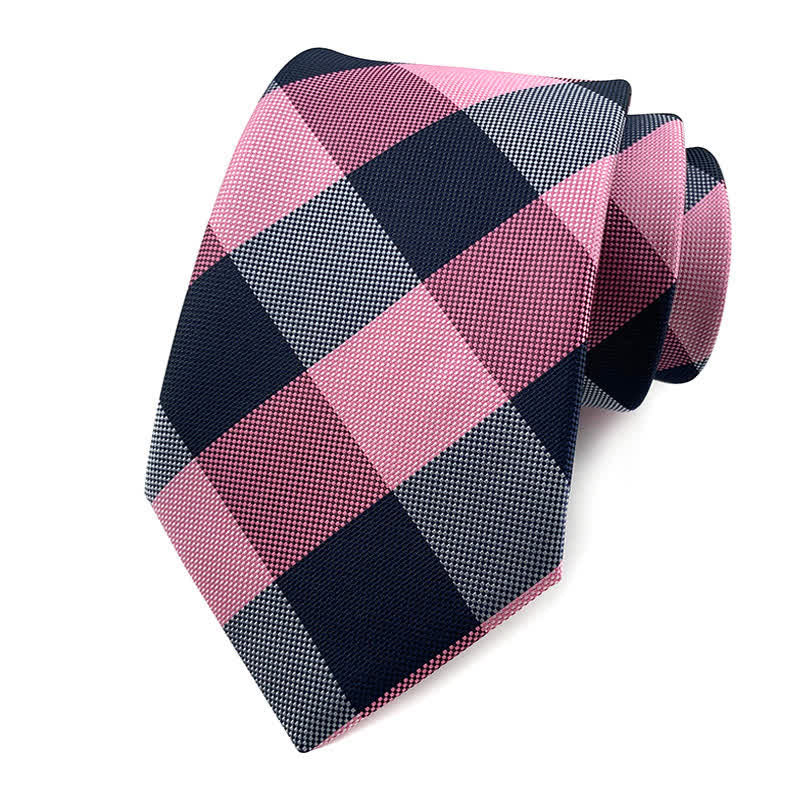 Smoking da uomo attillato con cravatta scozzese - Rosa - image 15