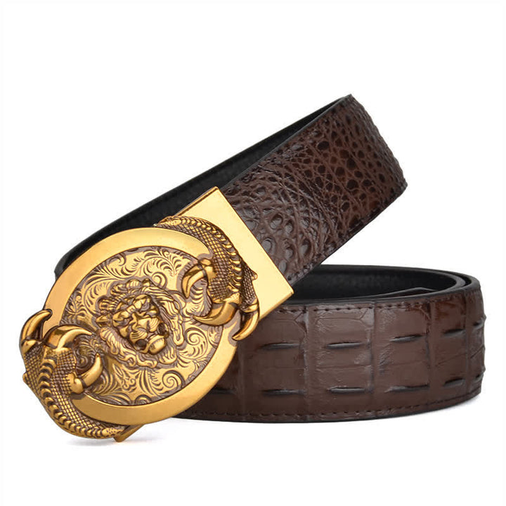 Cintura automatica in pelle con motivo coccodrillo Savage Lion da uomo - image 2