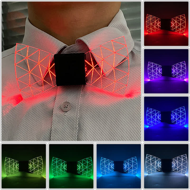 Papillon in acrilico con motivo a diamante e LED al neon a 7 colori - Multicolore - image 0