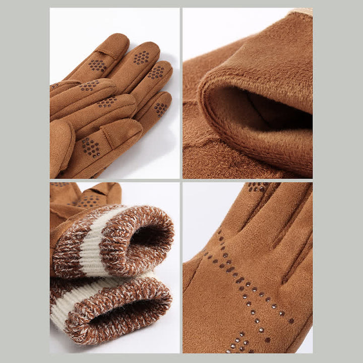 Guanti unisex in pile scamosciato antiscivolo con dita divise - image 7