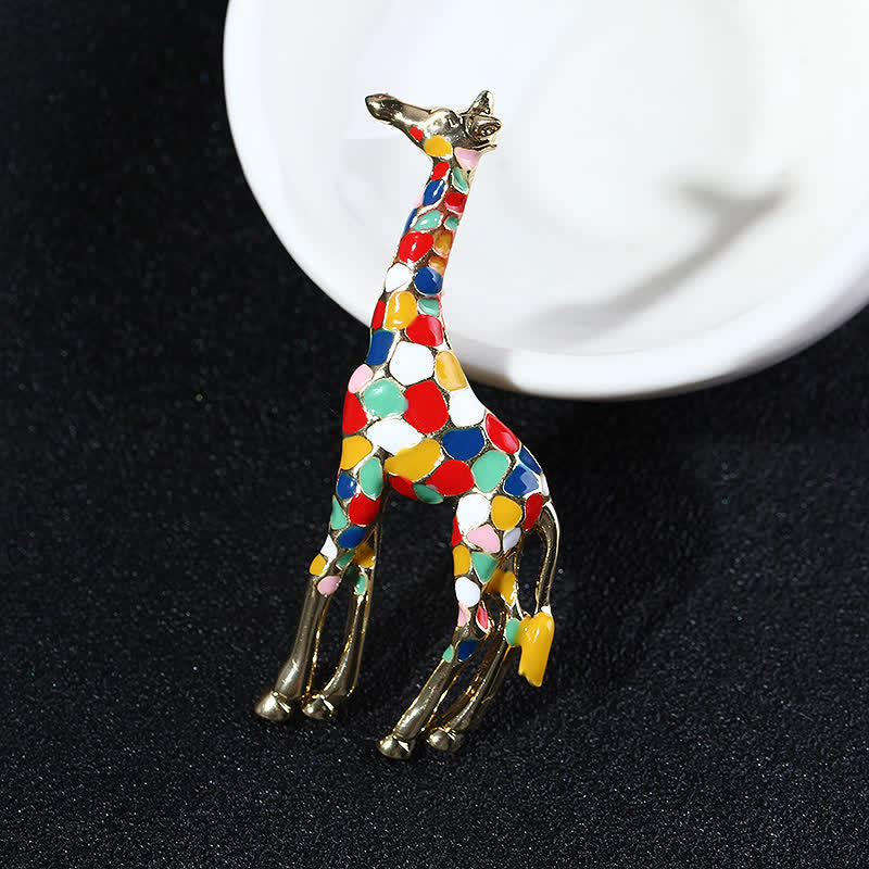 Spilla da donna a forma di giraffa in smalto lucido con motivo a cartoni animati - image 4