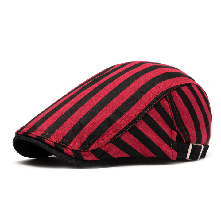 Cappello basco a righe e quadri in puro cotone, moda primavera ed estate - Striscia rossa - Regolabile (22"-24") - image 13