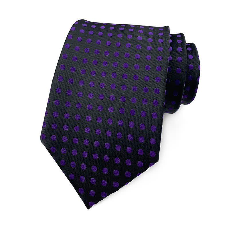 Cravatta a pois da uomo - Piccoli punti - Viola e nero - image 14