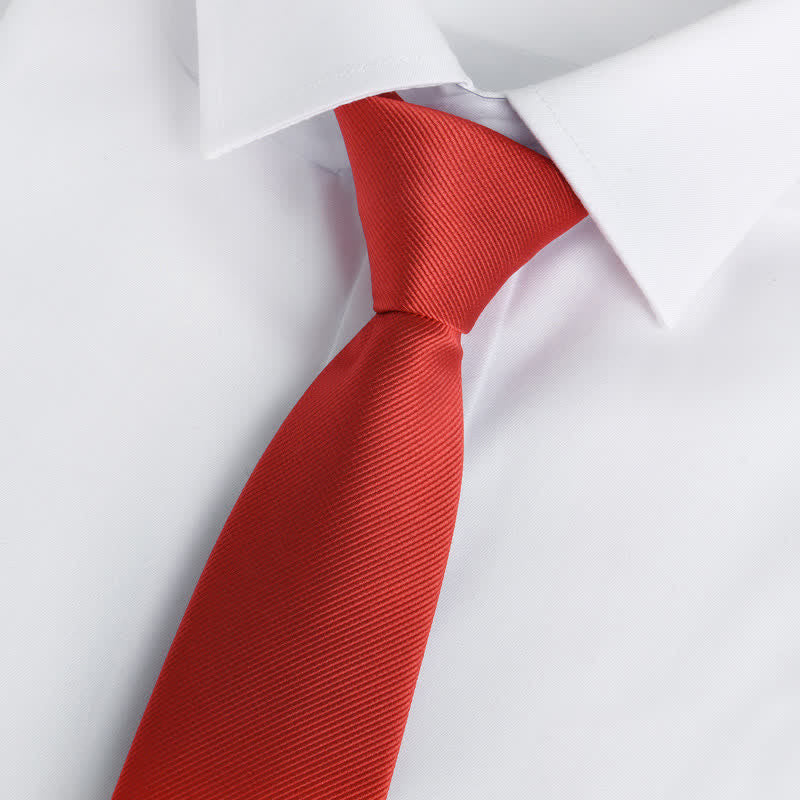 Cravatta regolabile con cerniera tinta unita da uomo - Rosso - image 1