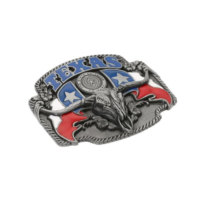 Cintura in pelle fai da te con fibbia a forma di toro Longhorn con bandiera del Texas da uomo - image 3
