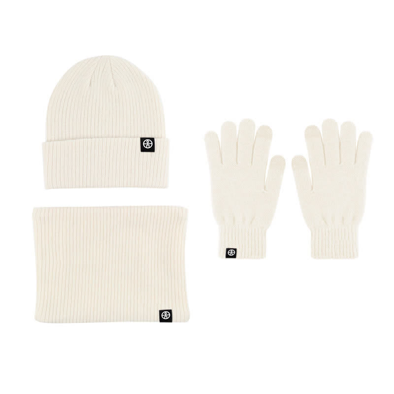 Set di 3 cappelli, sciarpe e guanti in morbido, unisex, tinta unita - Bianco - Regolabile (circa 21 1/4"-23 1/4") - image 18