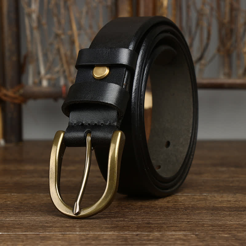 Cintura casual da uomo in pelle liscia e lucida - Nero - 44 - image 8