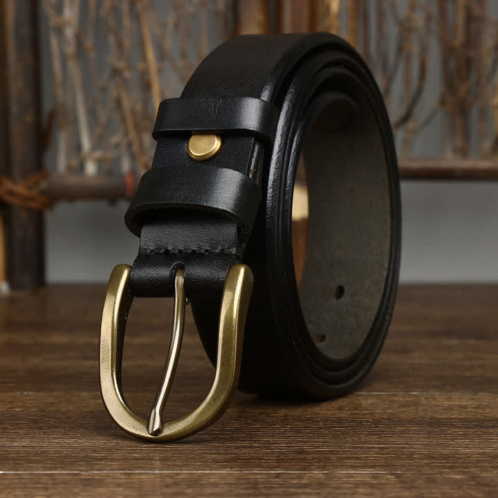Cintura casual da uomo in pelle liscia e lucida - Nero - 44 - image 8