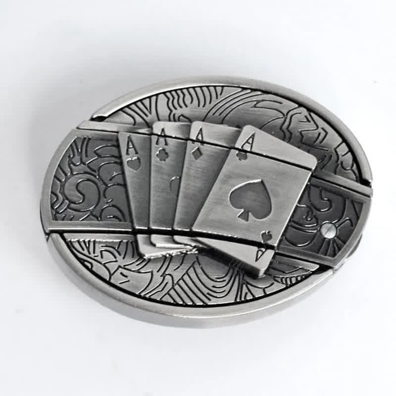 Cintura in pelle da uomo Poker 4 Ace con coltello pieghevole - image 6