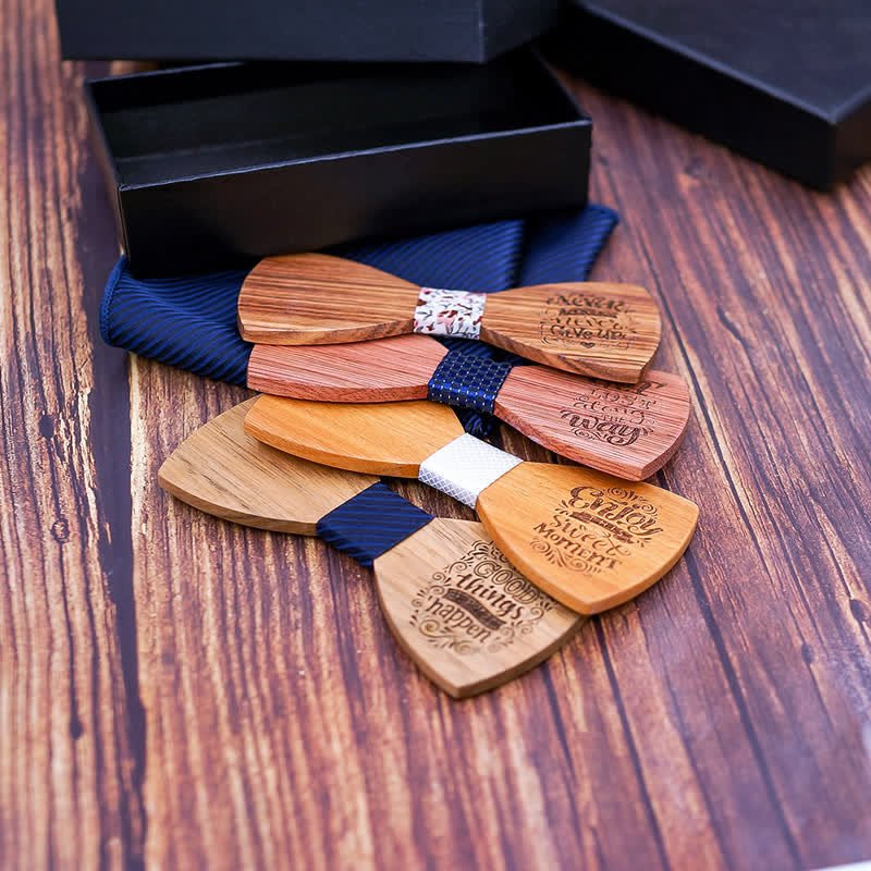 Set di 2 papillon in legno con proverbi da uomo - image 1