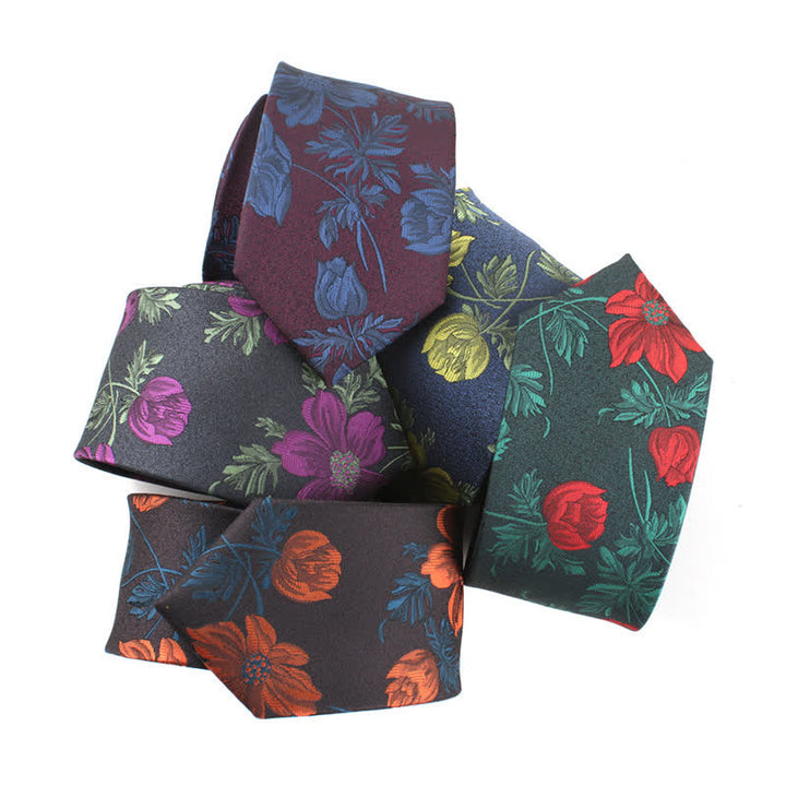 Cravatta da uomo con fiore e gambo - image 0