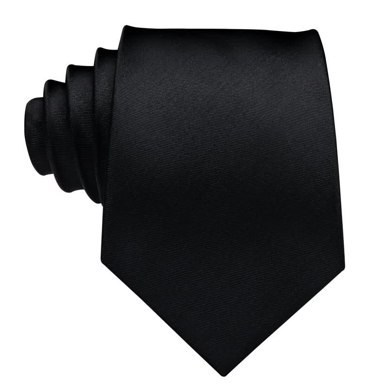 Set di 3 cravatte da uomo nere di colore nobile - image 1