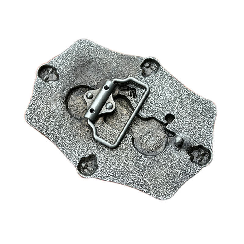 Cintura in pelle con fibbia a forma di teschio con bandiera USA, fai da te, da uomo - image 1