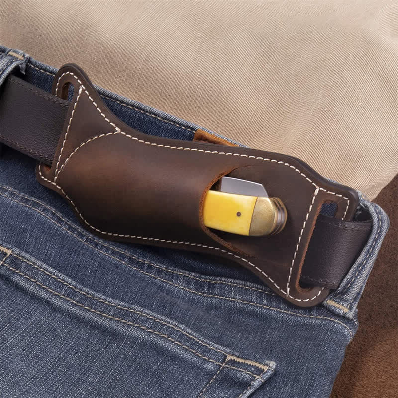 Borsa da cintura con fodero in pelle per coltello pieghevole Curve - image 0