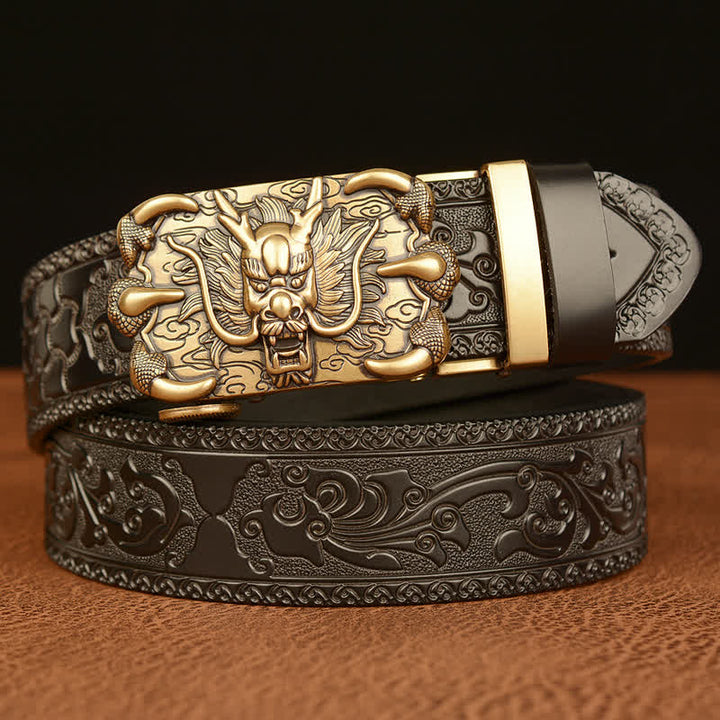 Cintura in pelle Mighty Dragon Claw da uomo - Oro e nero - 46 - image 10