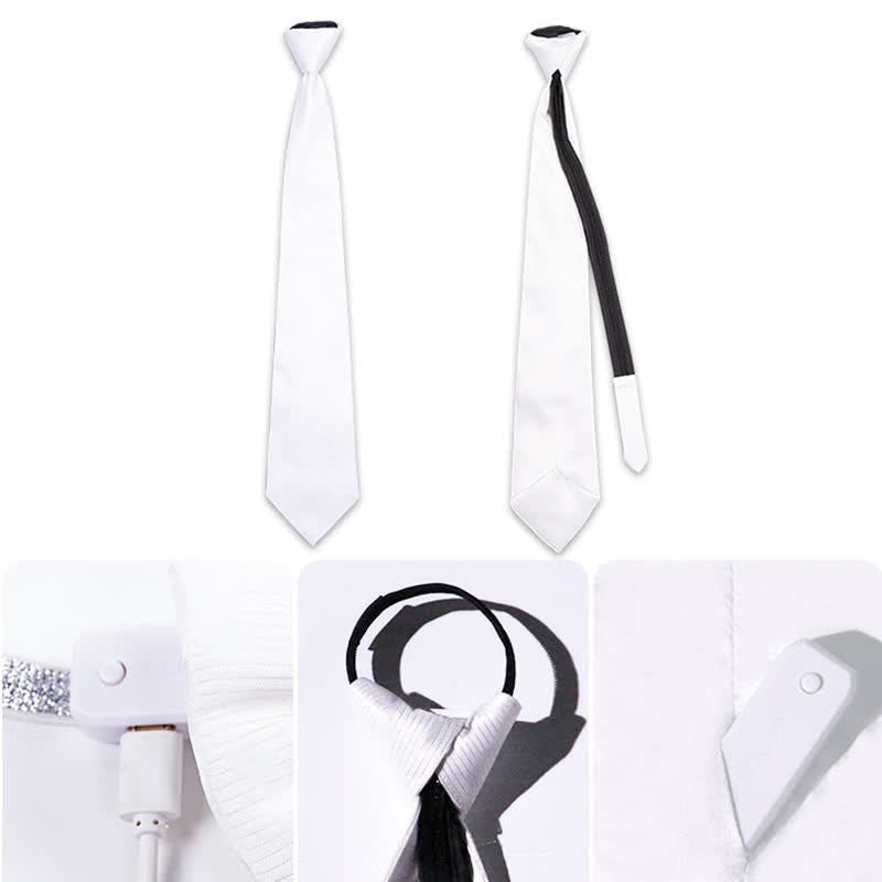 Cravatta luminosa futuristica in fibra ottica - image 4