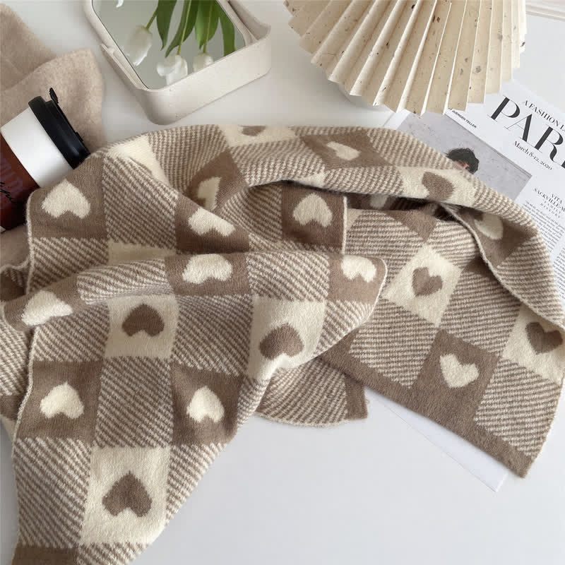 Sciarpa double face a quadri Chunky Love da donna - image 9