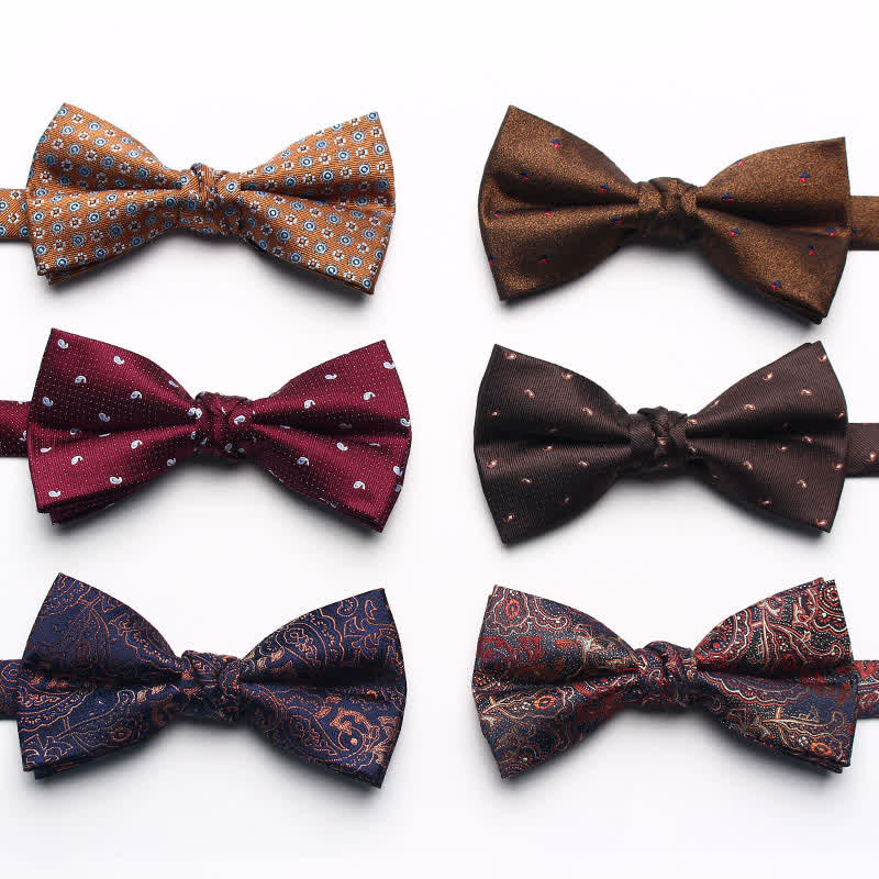 Papillon jacquard tinto in filo antico da uomo - image 3
