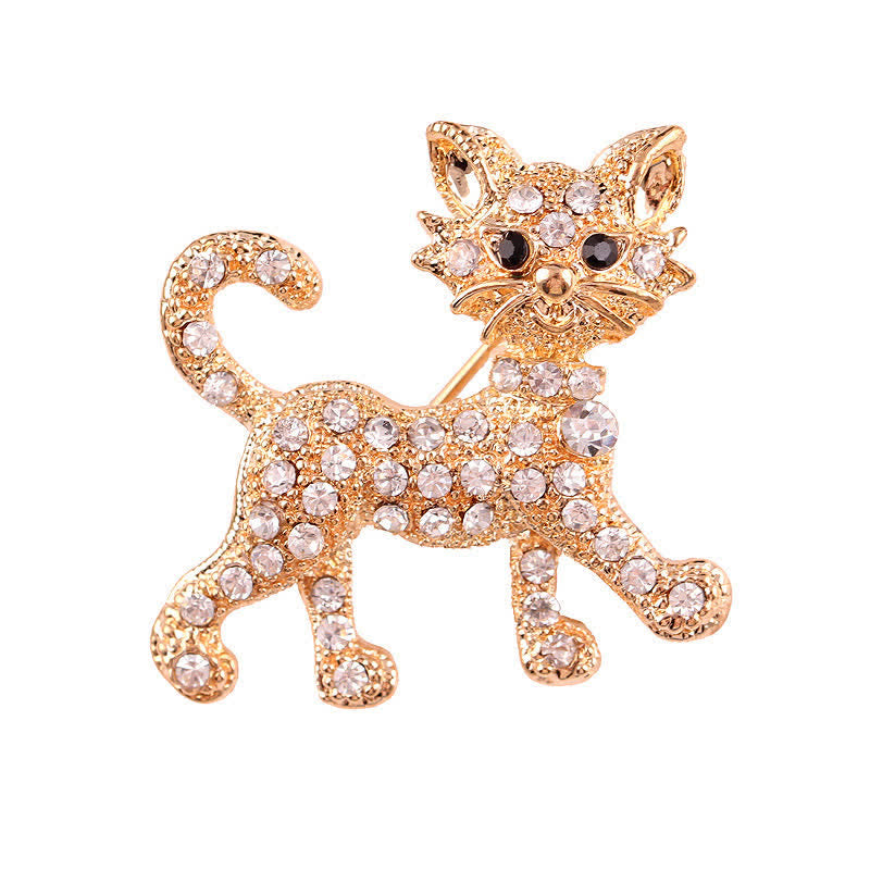 Spilla da donna a forma di gattino carino - Oro - image 0