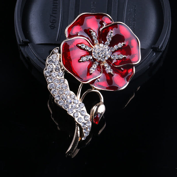 Spilla unisex con strass e papavero per il Memorial Day - image 1
