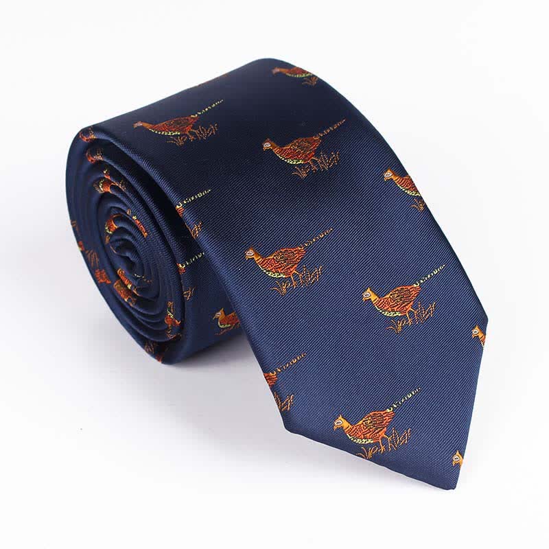 Cravatta ricamata con uccello volante da uomo - Fagiano - Marina Militare - image 14