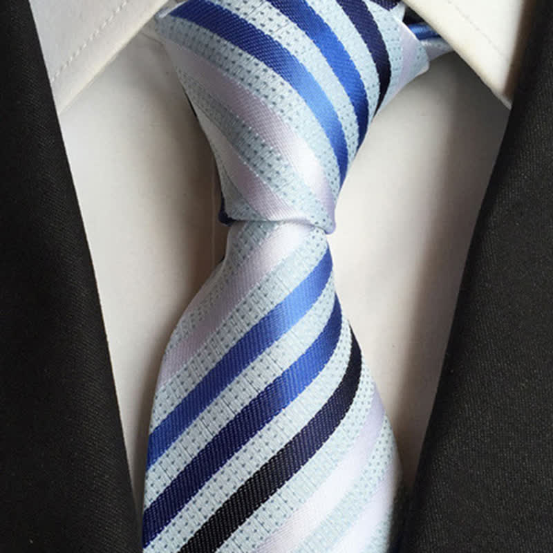 Cravatta a quadri da uomo Modernity Business - Azzurro chiaro e blu navy - image 5