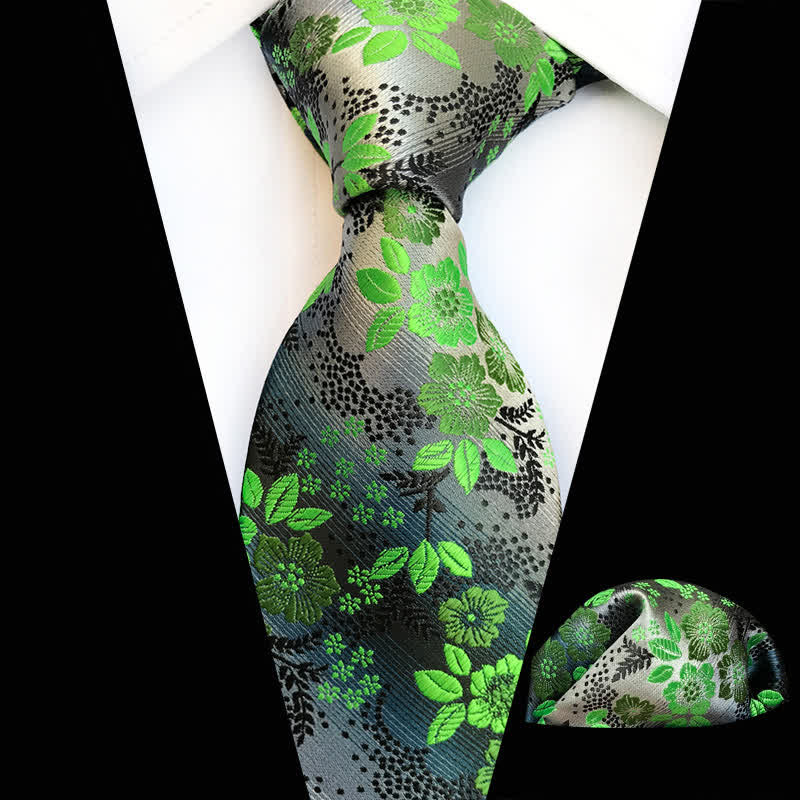 Set di 2 cravatte floreali con fiori di prugna da uomo - PratoVerde - image 11