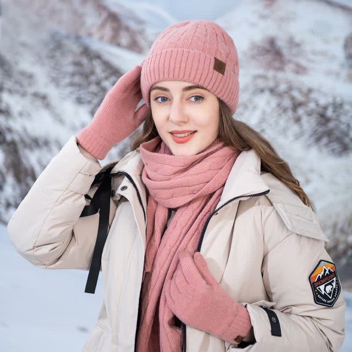 Set di 3 pezzi unisex di caldo cappello sciarpa guanti - image 0