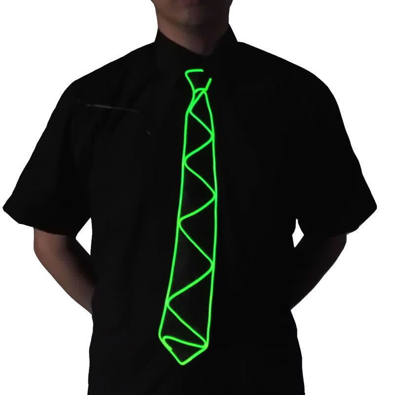 Cravatta luminosa con striscia LED al neon - Verde scuro - image 8