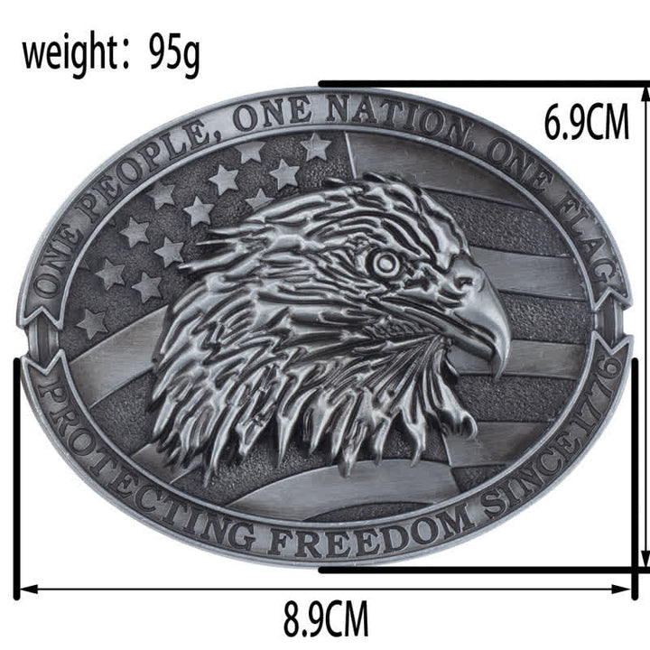 Cintura in pelle con fibbia della bandiera americana con testa d'aquila calva da uomo - image 5
