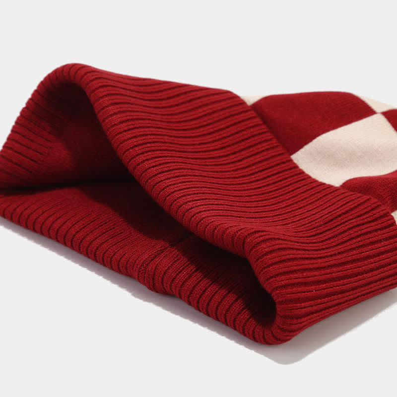 Set di 3 cappelli, sciarpe e guanti a quadri a scacchi unisex - image 7