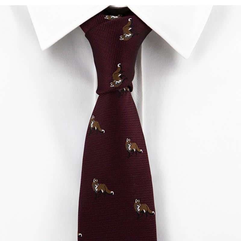 Cravatta da uomo bordeaux "Prowling Little Foxes" - image 1