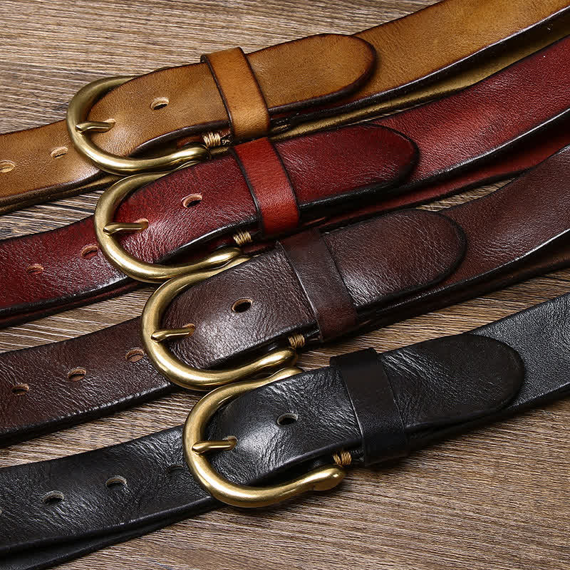 Cintura in pelle stropicciata e consumata da uomo - image 1