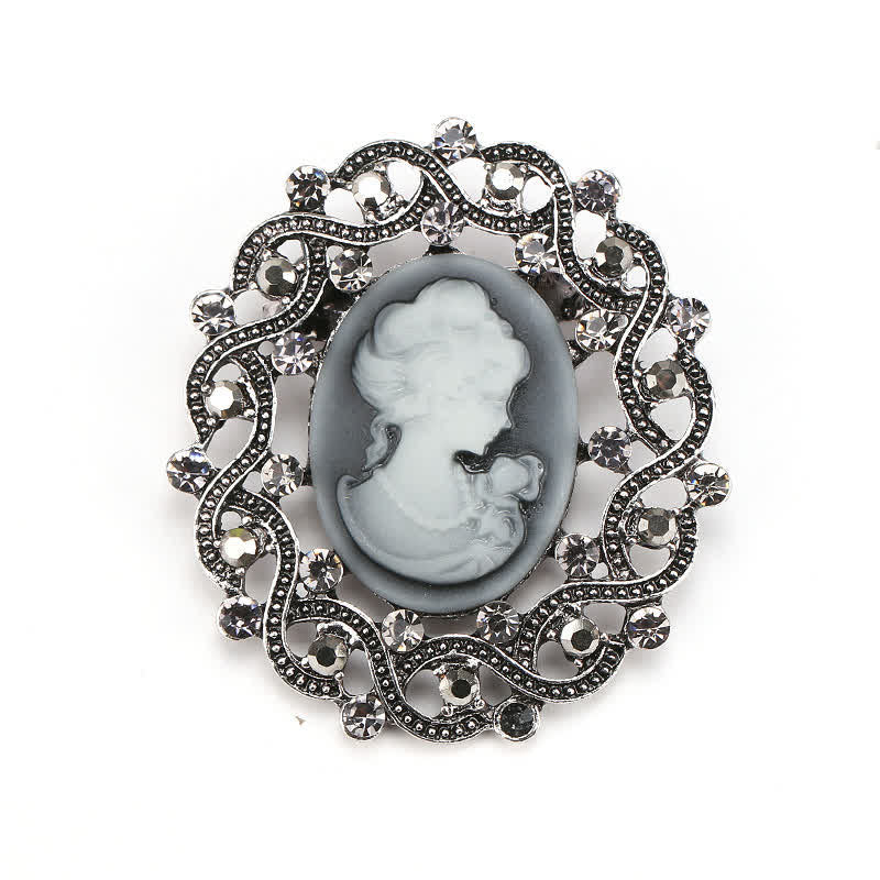 Spilla da donna con cammeo della regina del secolo retrò - Argento - image 3