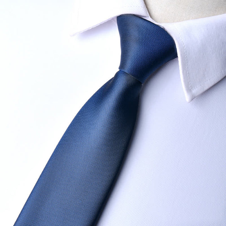 Cravatta regolabile con cerniera tinta unita da uomo - Blu navy opaco - image 19