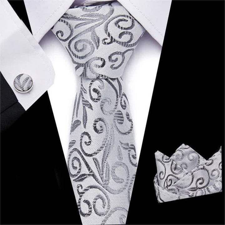 Set di 3 cravatte da uomo Twining Vine - Argento - image 1