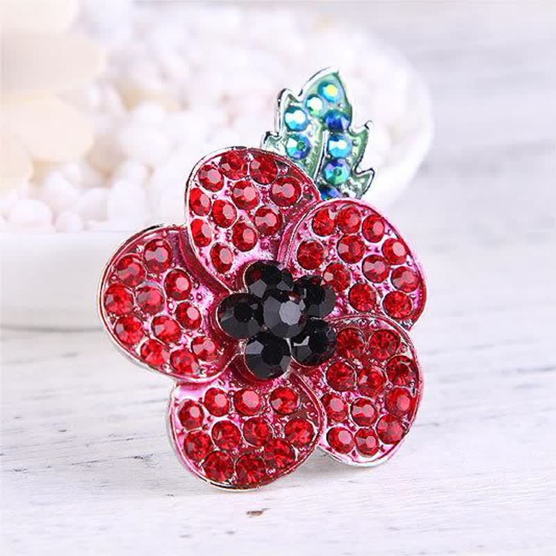 Spilla da donna con papavero rosso splendido - image 3