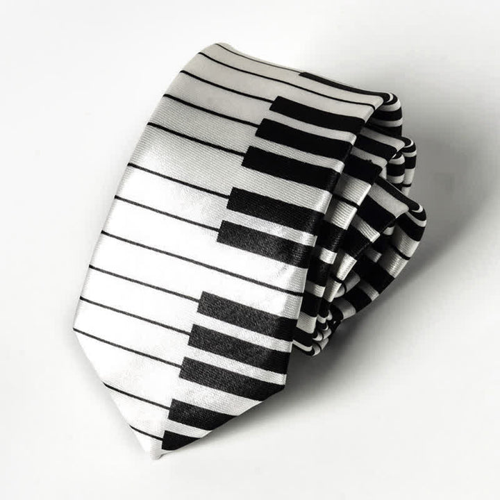 Cravatta da uomo con nota musicale per pianoforte - Pianoforte bianco - image 17