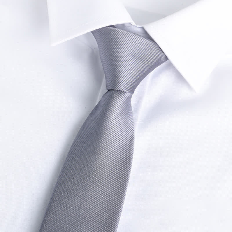Cravatta regolabile con cerniera tinta unita da uomo - Grigio - image 11